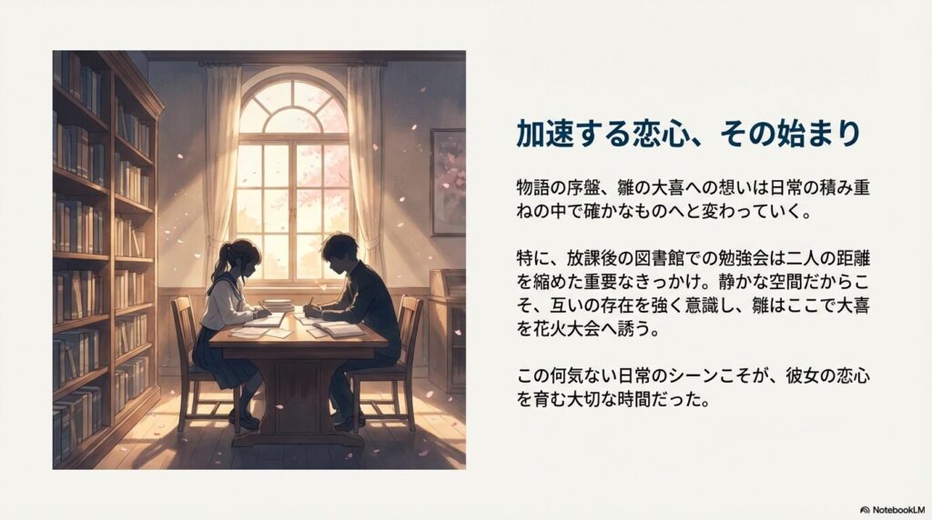 アオのハコの蝶野雛と大喜が接近した図書館の放課後