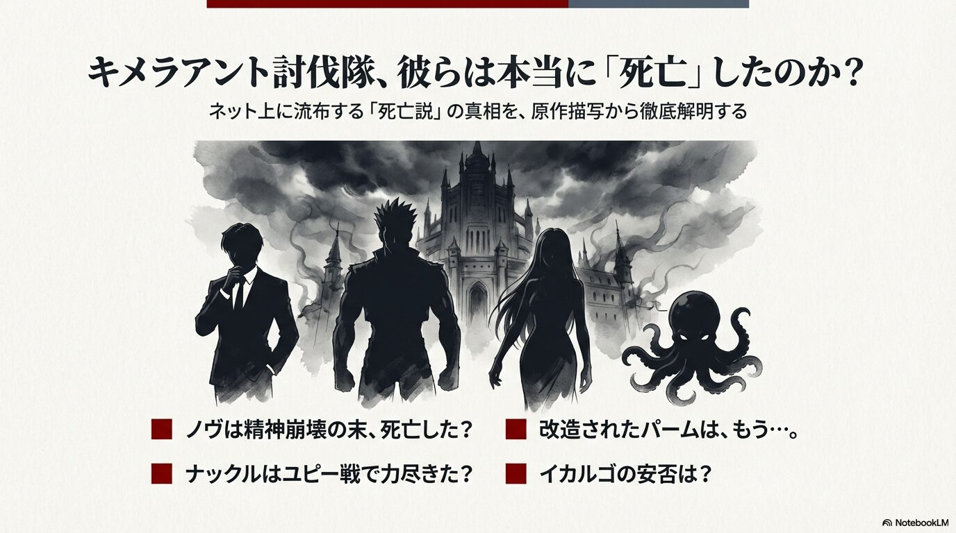 ハンターハンター ノヴは死亡した？はげた理由やナックル・パームの生存を徹底解説