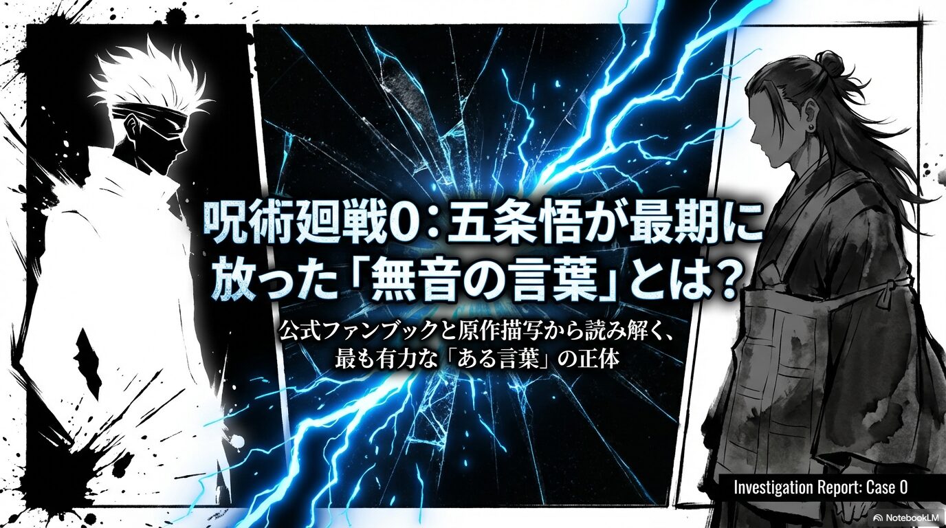 呪術廻戦0で五条が夏油に言った言葉を考察！口パクの正体と意味