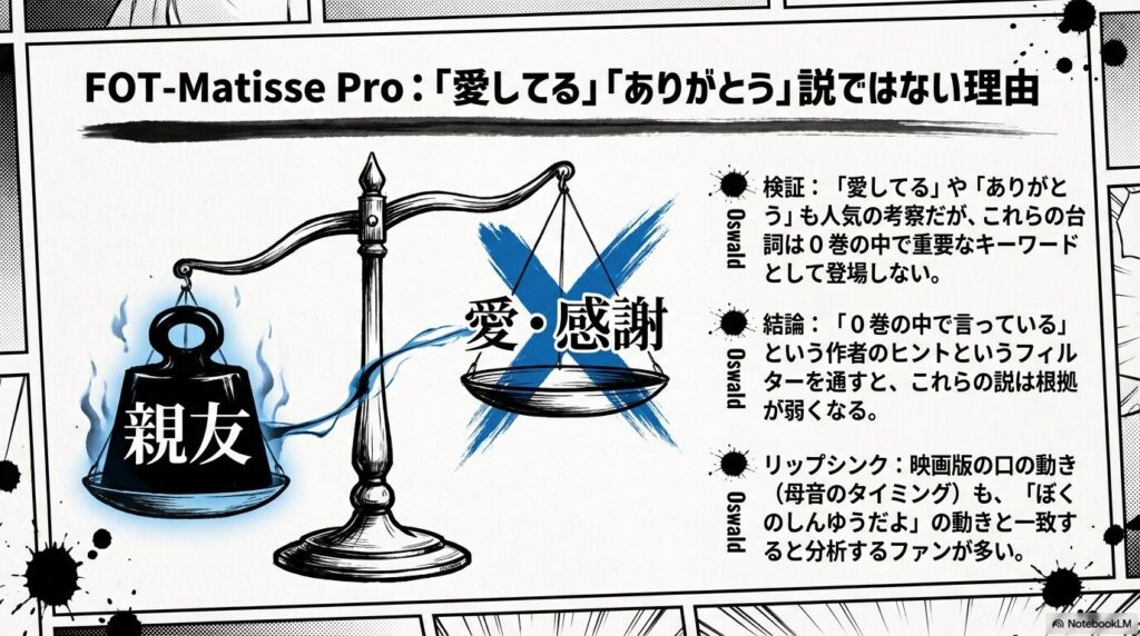 「愛してる」「ありがとう」など他説との比較