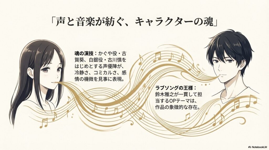 かぐや様は告らせたい 声優陣(古賀葵・古川慎)と主題歌(鈴木雅之)の紹介